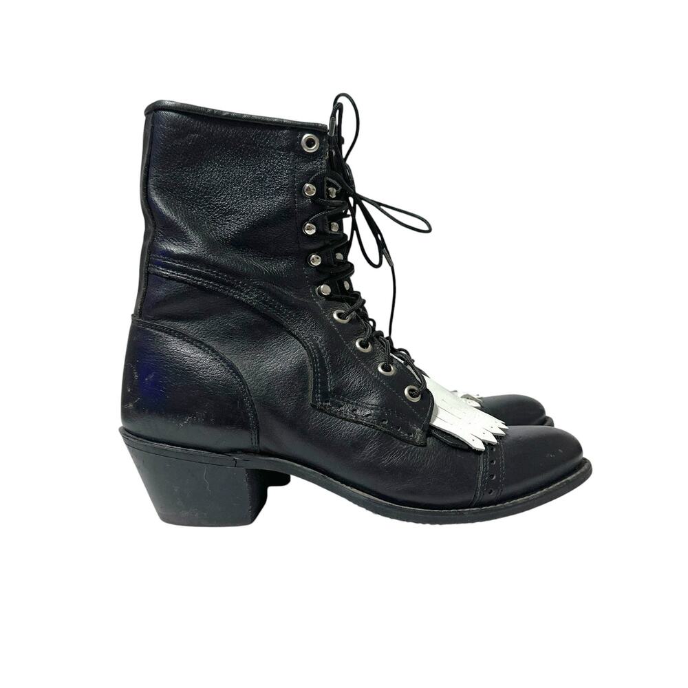 Vintage Women's Capezio Boots Black Roper Kiltie Victorian Boot Size 8 - 8.5 M